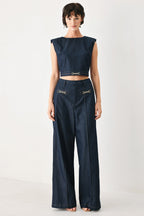 YACHT CLUB WOVEN WIDE LEG PANTS