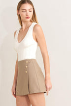 MANHATTAN PEPLUM WOVEN SKORT