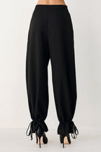 NOIR DRAWSTRING WOVEN PANTS