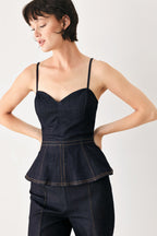 MIDNIGHT RIVIERA DENIM JUMPSUIT