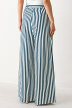 PORTSIDE STRIPE WOVEN WIDE LEG PANTS