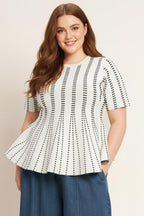 EVENING RUSTLE JACQUARD SWEATER TOP