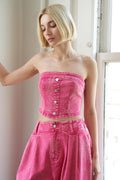 SOCIAL HOUR DENIM TUBE TOP