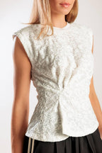 HIDDEN SMILES WHITE WOVEN LACE TOP