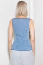 ALMOST ANGELIC LIGHT INDIGO DENIM TOP