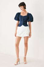 NEVER ORDINARY WOVEN TOP