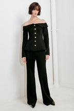 MODERN FLOW BLACK WOVEN TOP