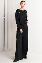 BLACK REGIMENT WOVEN TOP