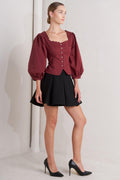 AMOUR SCALLOP WOVEN TOP