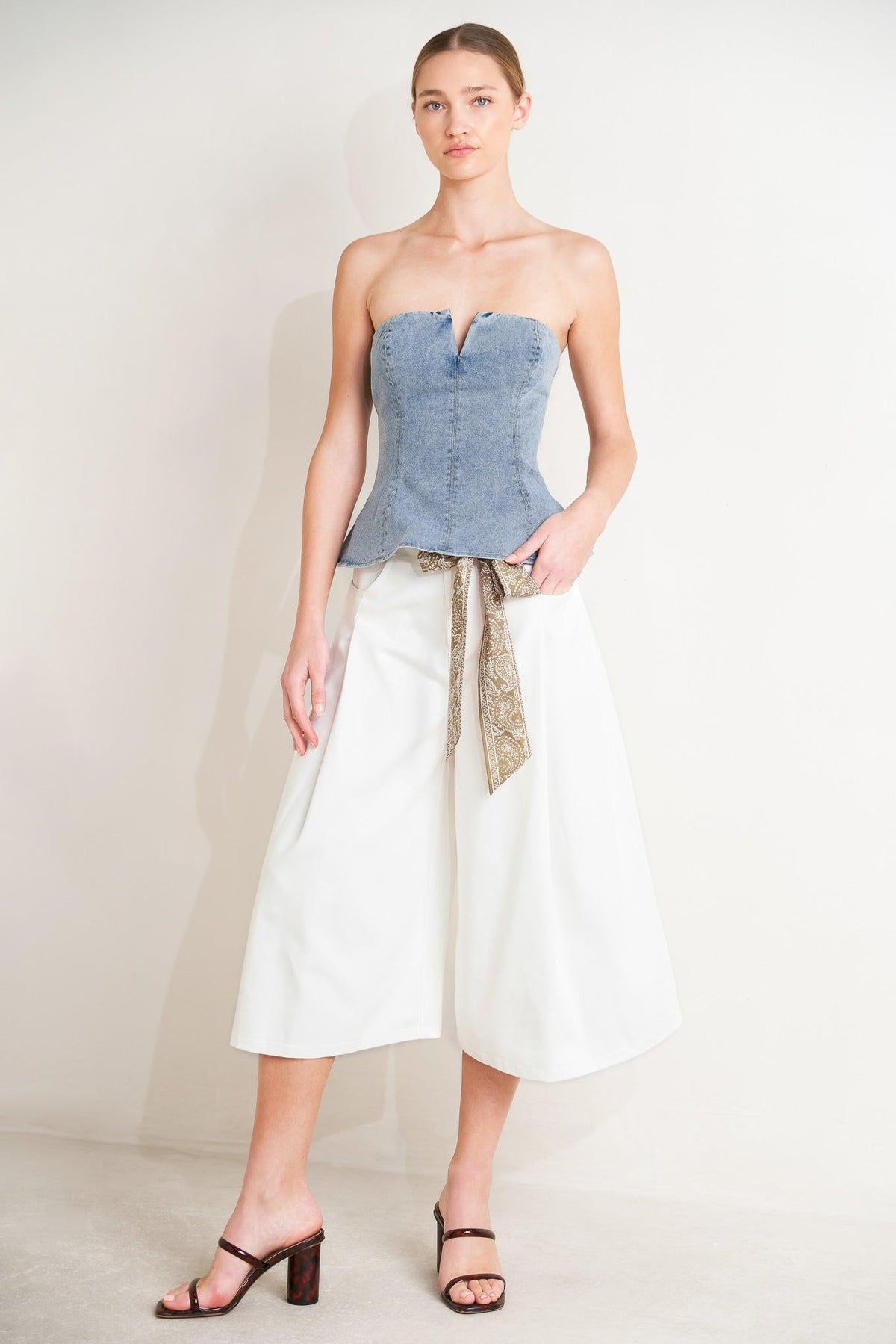 MODERN MERMAID CORSET DENIM TOP