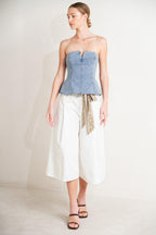 MODERN MERMAID CORSET DENIM TOP