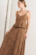 PURELY ROMANTIC WOVEN LACE CAMI TOP
