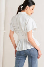 QUIET FORCE WOVEN TOP