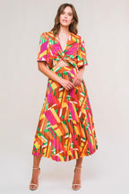IRRESISTIBLE FUN WOVEN MIDI DRESS