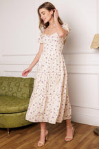 SUNSET GAZING WOVEN MIDI DRESS