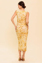 SWEET AS EVER POWER MESH BODYCON MIDI DRESS