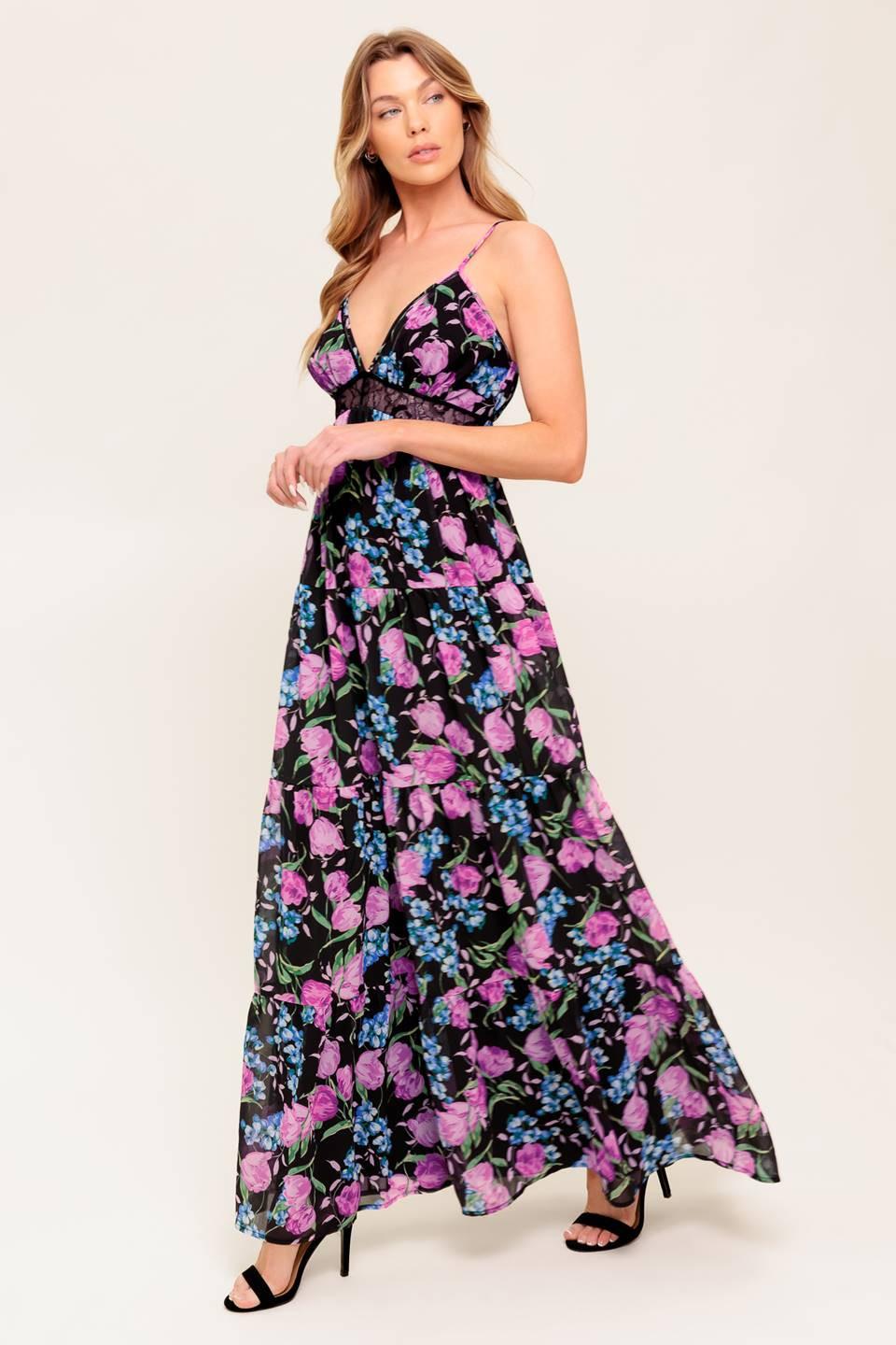 PURE SUNSHINE BLACK WOVEN MAXI DRESS