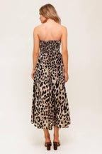FLUTTER GLOW BALLET WOVEN MIDI DRESS