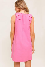IN MY DREAMS PINK WOVEN MINI DRESS