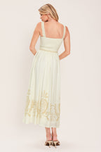 MOONLIT GARDEN WOVEN MIDI DRESS