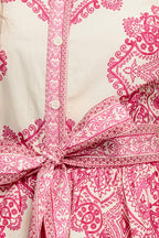 TEA AT NOON PAISLEY WOVEN MINI DRESS