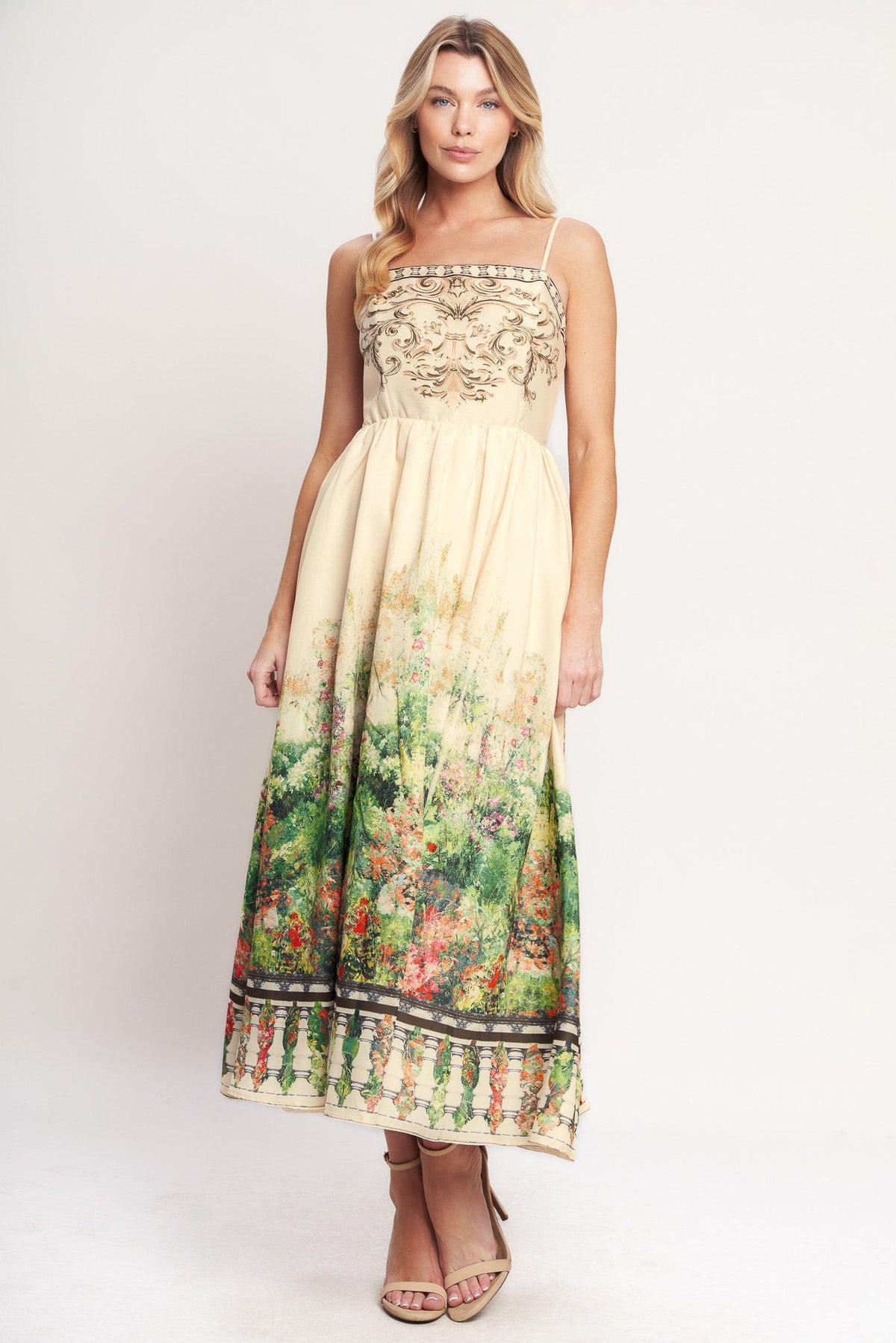 HEIRLOOM BORDER WOVEN MIDI DRESS