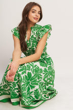 BLOOM ENERGY WOVEN MIDI DRESS
