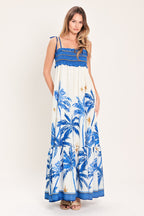 PALM ESCAPE WOVEN MAXI DRESS