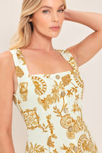 CITRUS COAST WOVEN MIDI DRESS