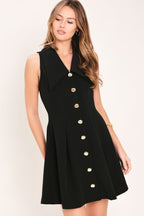 FIFTH AVENUE BLACK WOVEN MINI DRESS