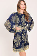 PALACE GARDEN FANTASY WOVEN MINI DRESS