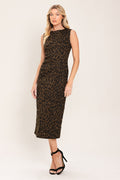 LEOPARD ICON TWILL MIDI DRESS