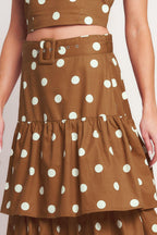 BROWN SUGAR DOT WOVEN SKIRT