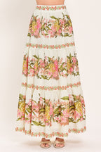 BOTANICAL ESCAPE WOVEN MAXI SKIRT