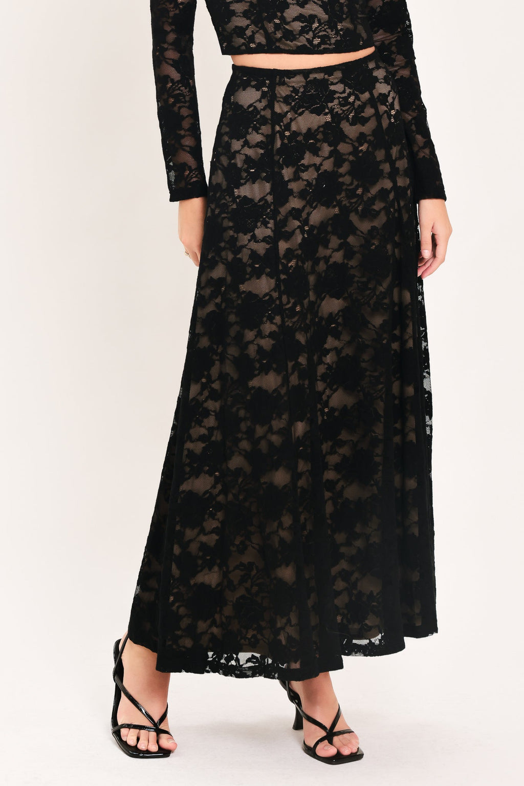 NOIR LACE MOONRISE WOVEN LACE CIRCLE SKIRT