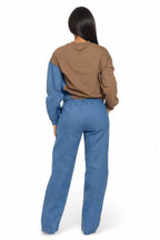 Two Piece Two Tone Long Sleeve Pants Set