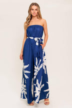 SERENE DAYS NAVY WOVEN JUMPSUIT