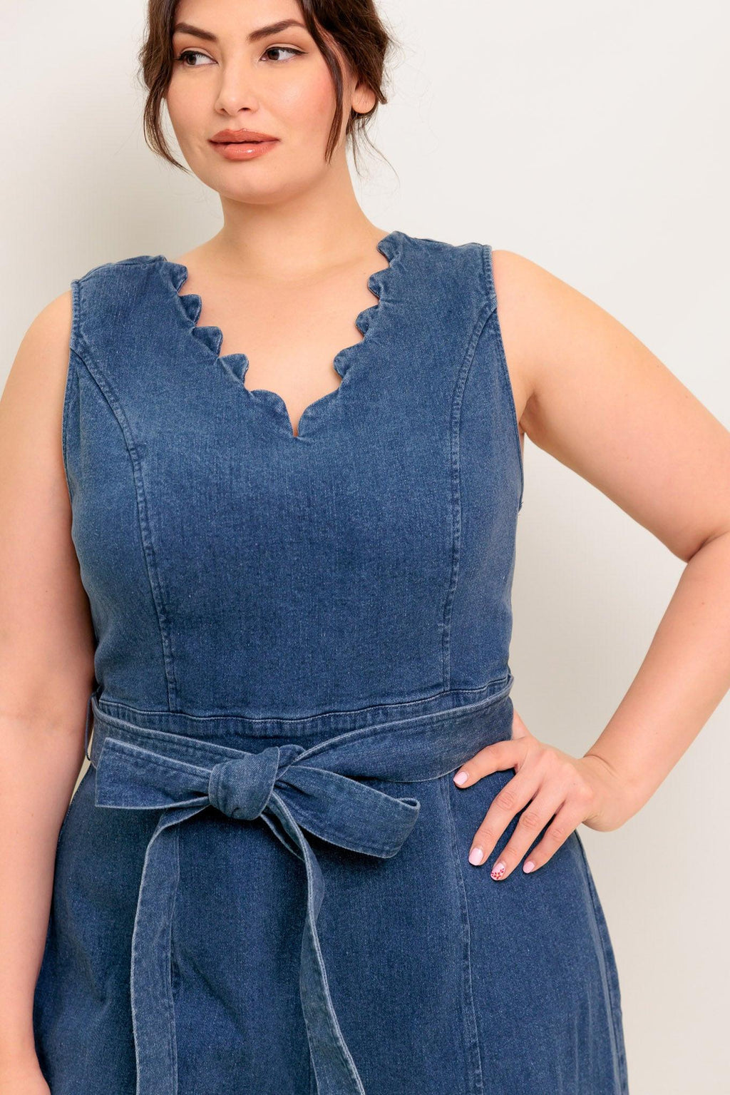 WHERE THE NIGHT MEDIUM INDIGO DENIM JUMPSUIT