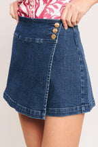 TEXTURE PLAY DENIM SKORT
