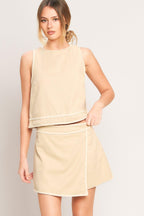 ELEVATED ESSENTIAL WOVEN SKORT