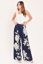 WHITE MAGNOLIA CURRENT WOVEN WIDE LEG PANTS