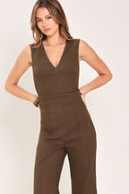 RICH ESPRESSO WOVEN JUMPSUIT