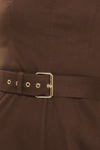TOFFEE SWEETHEART WOVEN JUMPSUIT