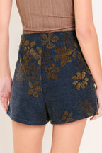 COPPER BLOSSOM WOVEN SKORT