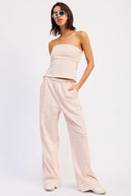 Nerina Striped Pants With Elastic Waistband