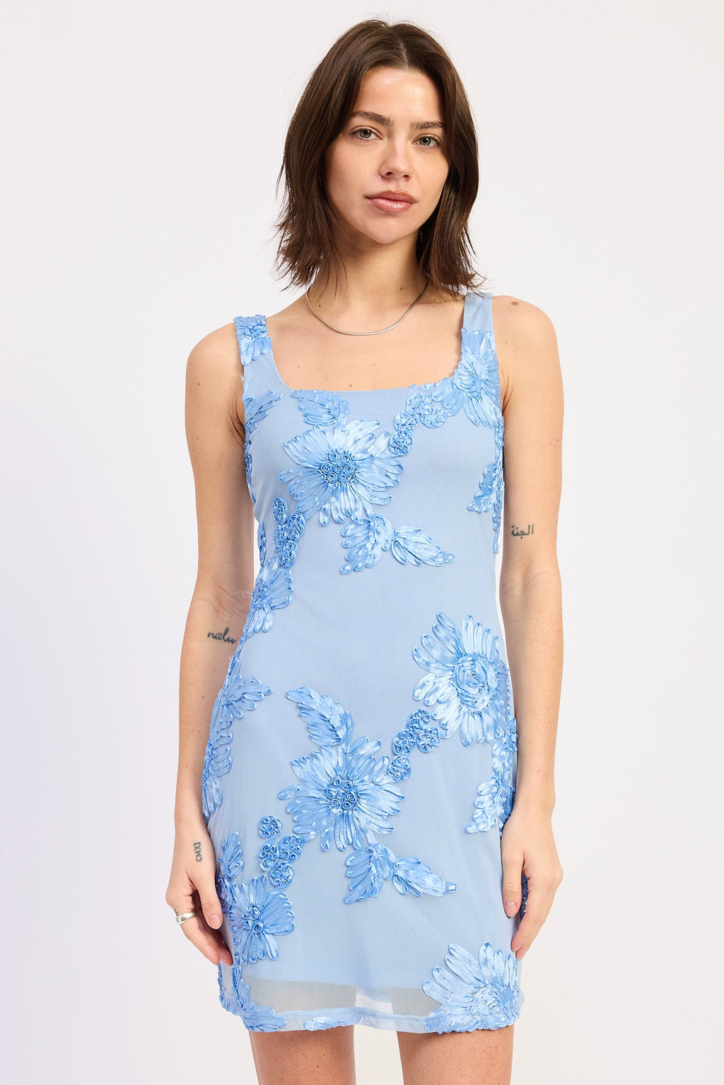 Blossom Mesh Mini Dress