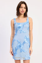 Blossom Mesh Mini Dress