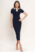 PICTURE READY SILHOUETTE KNIT MIDI DRESS