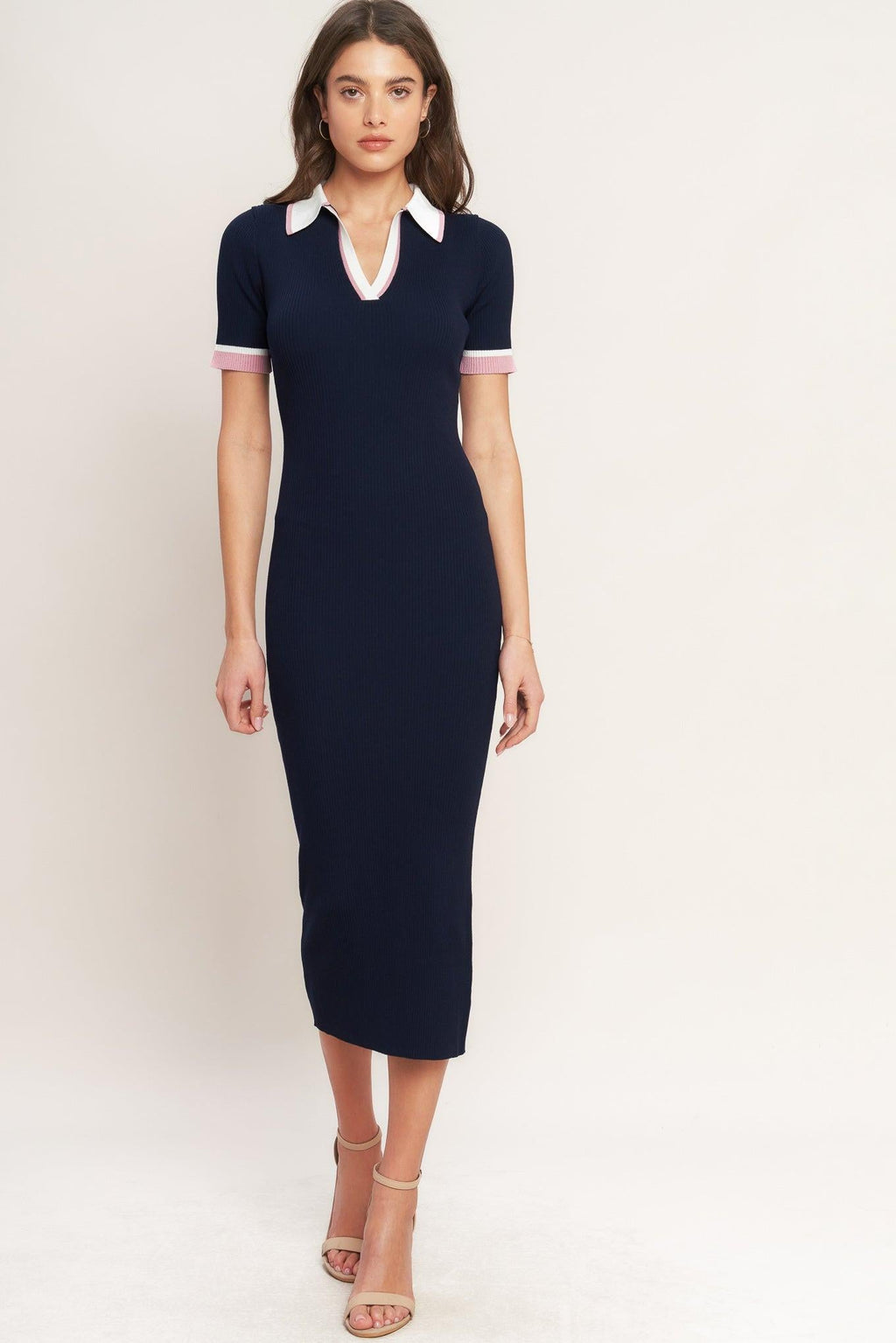 PICTURE READY SILHOUETTE KNIT MIDI DRESS