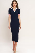 PICTURE READY SILHOUETTE KNIT MIDI DRESS